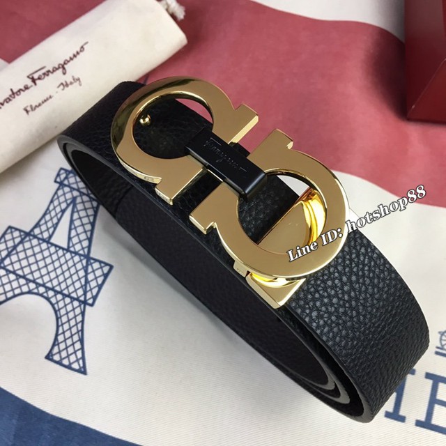 菲拉格慕男士皮帶 Ferragamo雙面用小牛皮腰帶 菲拉格慕休閒皮帶  jjp1432